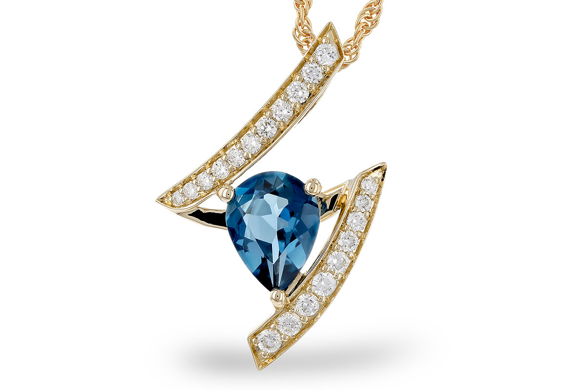 A284-28307: NECK 1.04 LONDON BLUE TOPAZ 1.23 TGW (8x6MM)