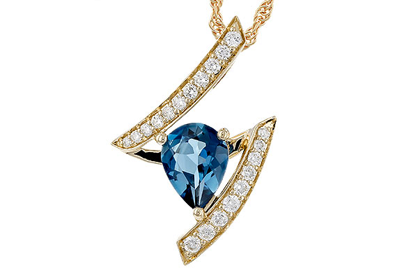 A284-28307: NECK 1.04 LONDON BLUE TOPAZ 1.23 TGW (8x6MM)