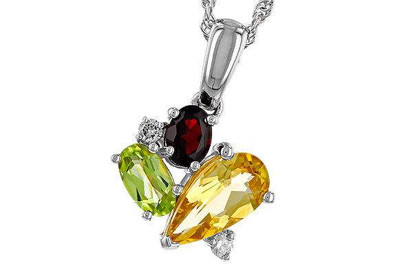 A284-30125: NECKLACE .79 SEMI PREC (CIT,PER,GAR) .82 TGW