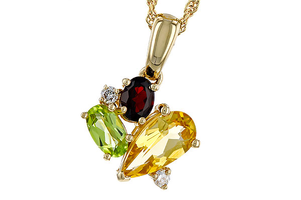 A284-30125: NECKLACE .79 SEMI PREC (CIT,PER,GAR) .82 TGW