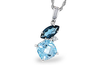 A284-31007: NECKLACE 2.37 TW BLUE TOPAZ 2.40 TGW