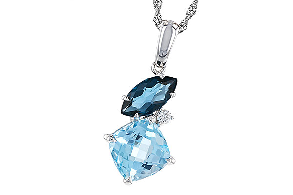 A284-31007: NECKLACE 2.37 TW BLUE TOPAZ 2.40 TGW