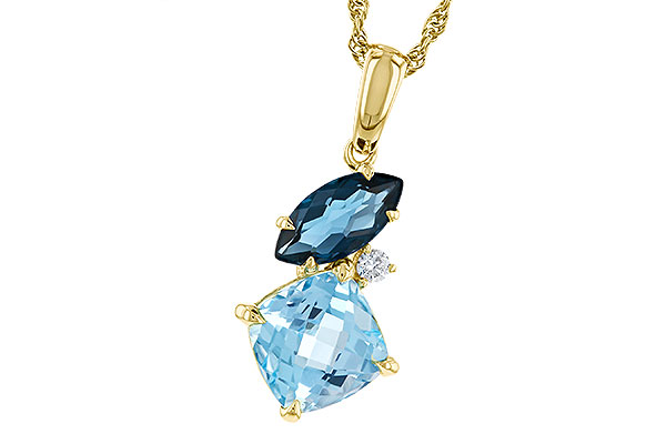 A284-31007: NECKLACE 2.37 TW BLUE TOPAZ 2.40 TGW