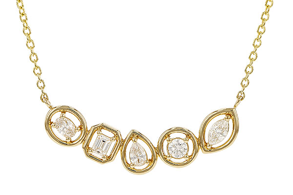A284-33743: NECKLACE .50 TW FANCY CUT DIAS (18")