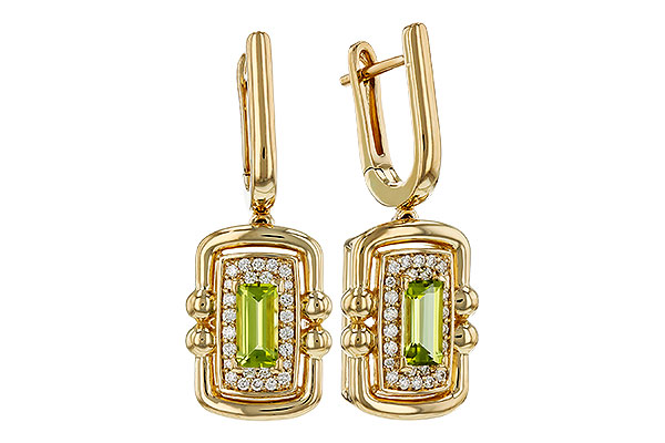 A285-18325: EARRINGS .71 TW PERIDOT .88 TGW (6x3MM PER)