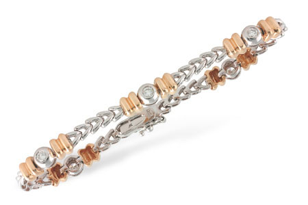 B197-04725: L009-73779 WITH ROSE GOLD BARS .45 TW