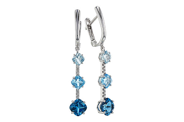 B284-28343: EARRINGS 2.41 TW BLUE TOPAZ 2.45 TGW