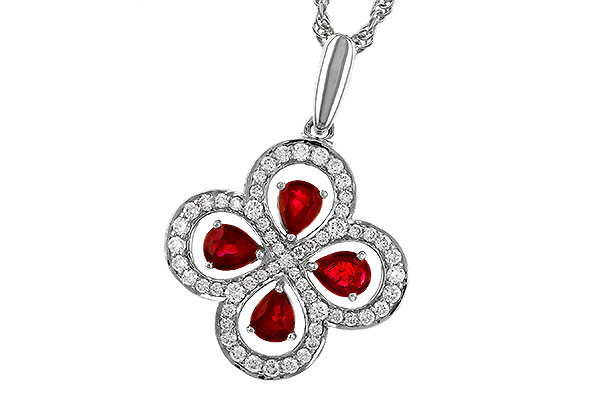 B284-29234: NECKLACE .68 RUBY TW .96 TGW