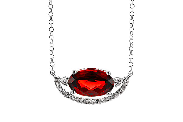 B284-29243: NECKLACE 1.94 GARNET 2.08 TGW (10x6MM GAR / 18")