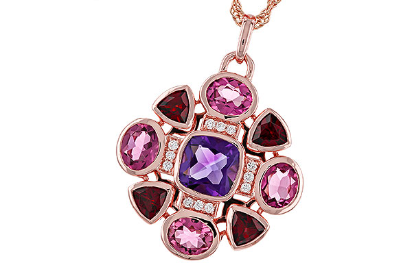 B284-30098: NECKLACE 2.76 SEMI-PREC (AM,GT,PT) 2.82 TGW