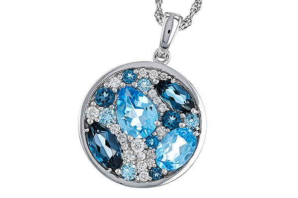 B284-31034: NECKLACE 2.31 TW BLUE TOPAZ 2.48 TGW