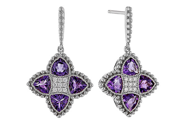 B284-31916: EARRINGS 1.41 AMETHYST 1.50 TGW