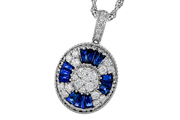 B284-33807: NECKLACE .56 TW SAPPHIRE .80 TGW