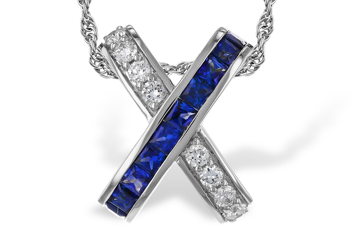 B284-35579: NECKLACE .60 TW SAPPHIRE .77 TGW