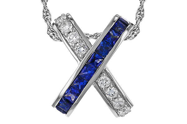 B284-35579: NECKLACE .60 TW SAPPHIRE .77 TGW