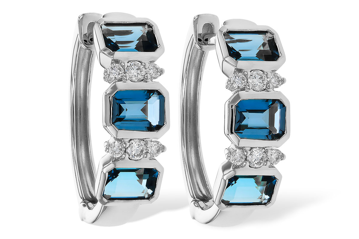 C284-29252: EARRINGS 1.37 TW LONDON BLUE TOPAZ 1.48 TGW