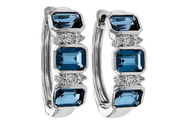 C284-29252: EARRINGS 1.37 TW LONDON BLUE TOPAZ 1.48 TGW