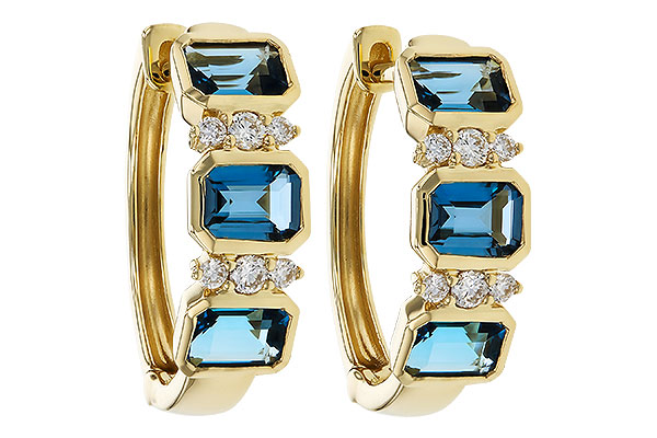 C284-29252: EARRINGS 1.37 TW LONDON BLUE TOPAZ 1.48 TGW
