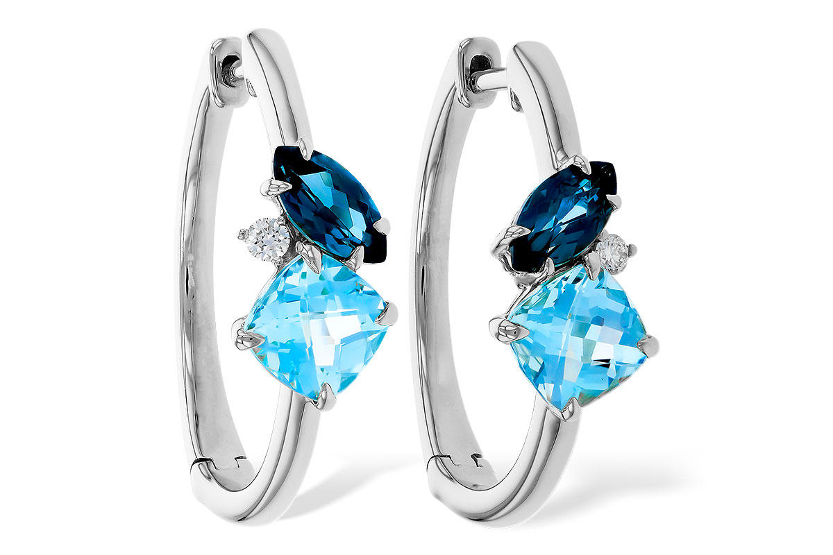 C284-31007: EARRINGS 1.82 TW BLUE TOPAZ 1.86 TGW