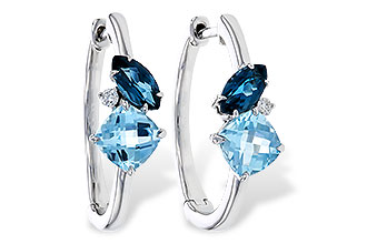 C284-31007: EARRINGS 1.82 TW BLUE TOPAZ 1.86 TGW