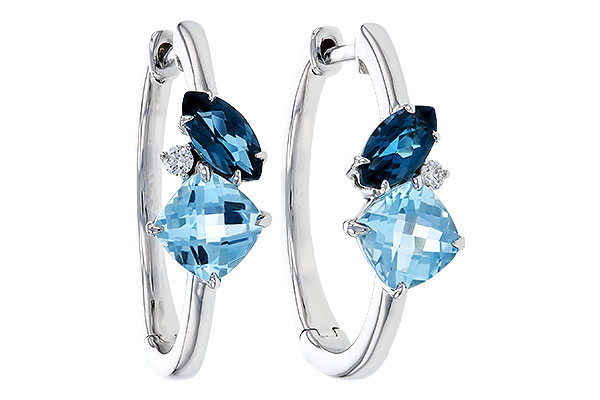 C284-31007: EARRINGS 1.82 TW BLUE TOPAZ 1.86 TGW