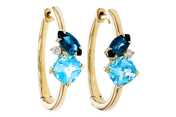 C284-31007: EARRINGS 1.82 TW BLUE TOPAZ 1.86 TGW