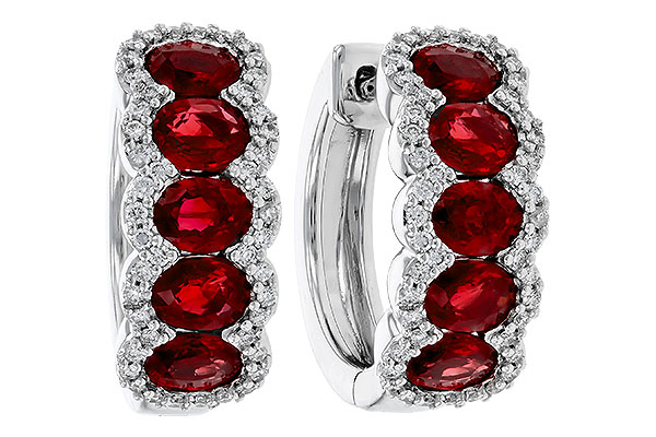 C284-33816: EARRINGS 2.20 TW RUBY 2.45 TGW