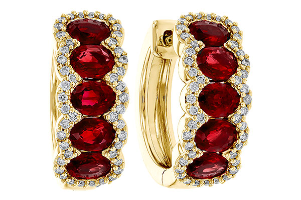 C284-33816: EARRINGS 2.20 TW RUBY 2.45 TGW