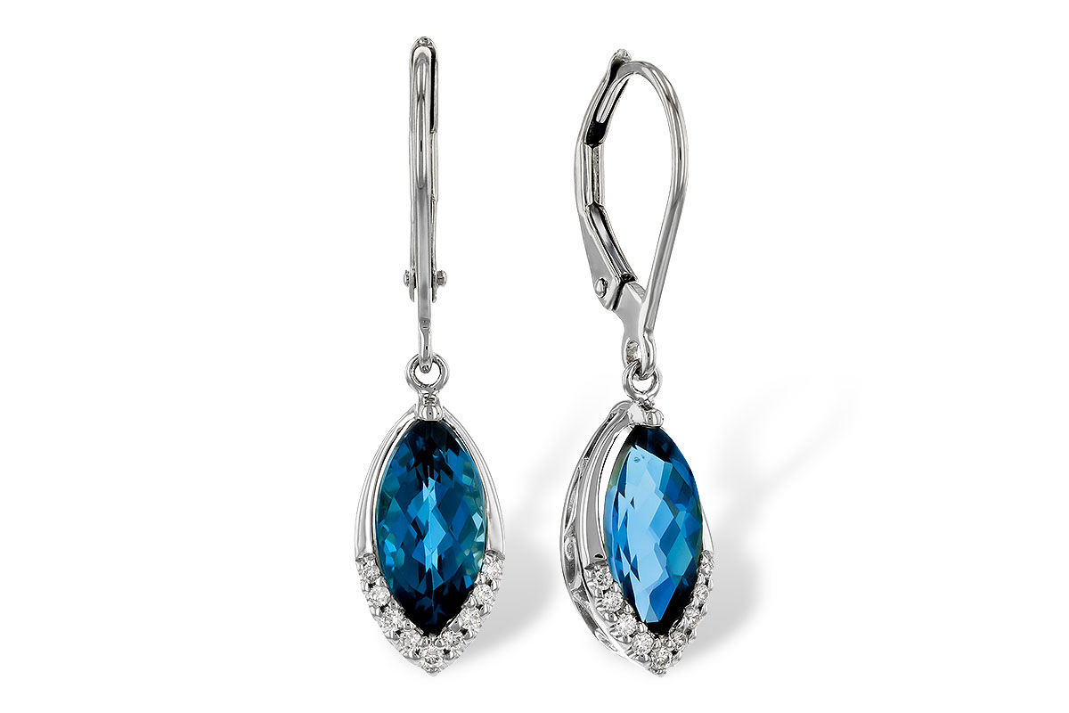C284-34725: EARR 2.42 TW LONDON BLUE TOPAZ 2.50 TGW (9x5MM MQ)