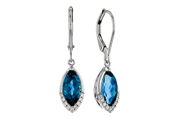 C284-34725: EARR 2.42 TW LONDON BLUE TOPAZ 2.50 TGW (9x5MM MQ)
