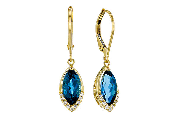 C284-34725: EARR 2.42 TW LONDON BLUE TOPAZ 2.50 TGW (9x5MM MQ)