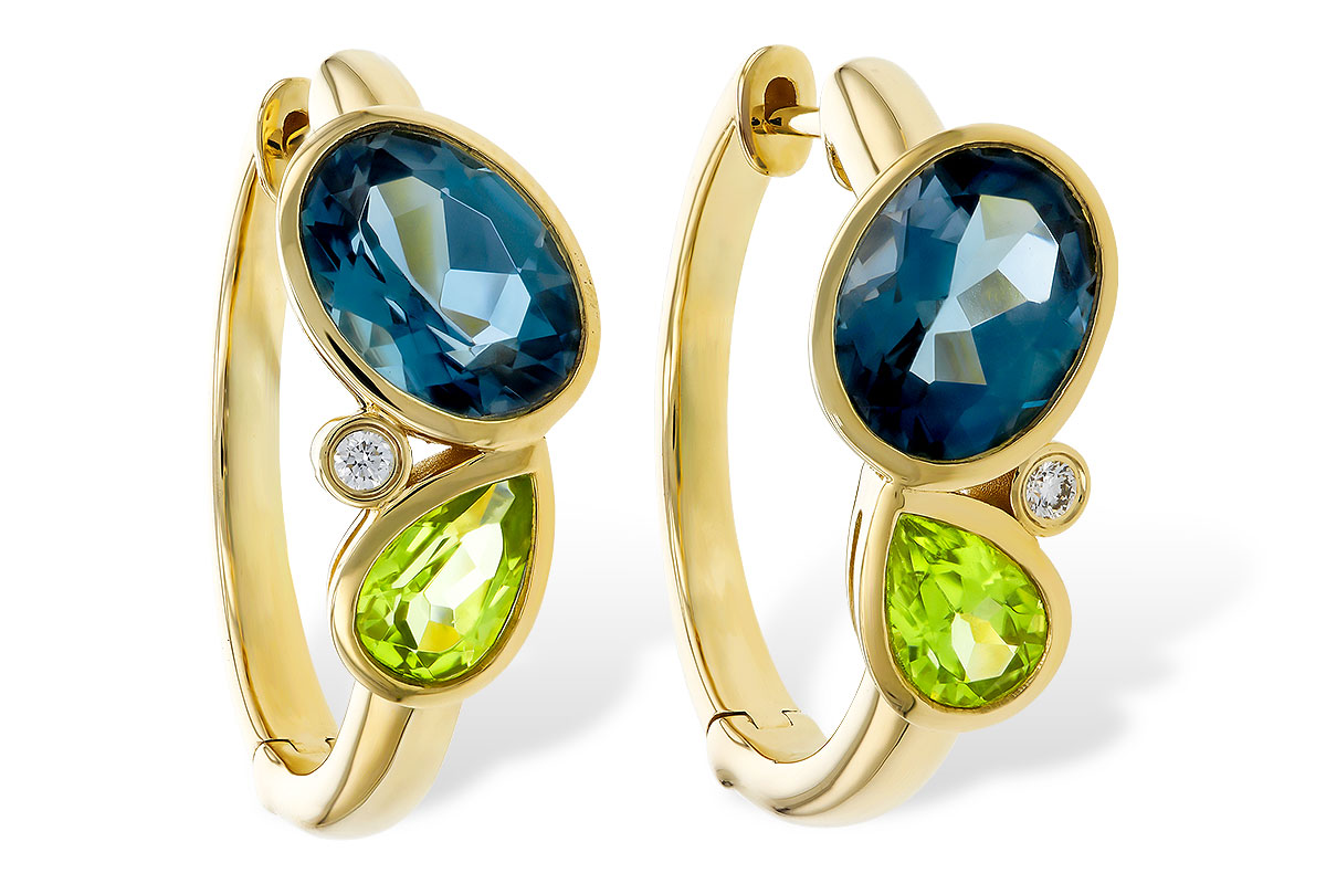 C284-35607: EARRINGS 2.97 SEMI-PREC (PER,LBT) 3.00 TGW