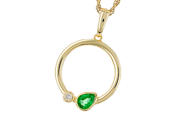D284-29252: NECKLACE .20 EMERALD .22 TGW