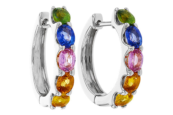 D284-30116: EARRINGS 2.20 TW MULTI-COLOR SAPPHIRE