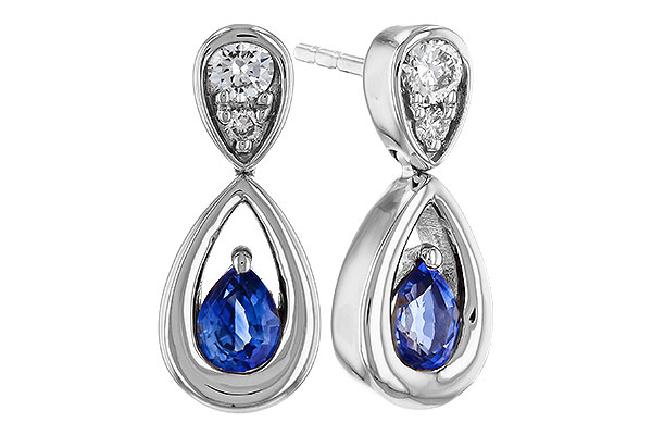 D284-30134: EARRINGS .42 SAPPHIRE .54 TGW (4x3 SAPP)