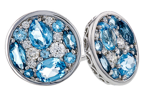 D284-31034: EARRINGS 1.02 TW BLUE TOPAZ 1.18 TGW