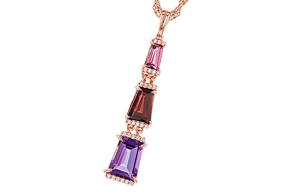 D284-31043: NECKLACE 2.32 SEMI-PREC (PT,GT,AMY) 2.37 TGW