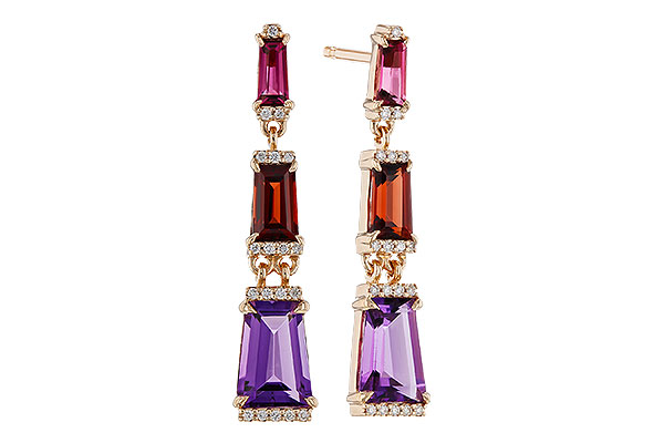 D284-31070: EARRINGS 1.98 SEMI-PREC (PT,GT,AMY) 2.05 TGW