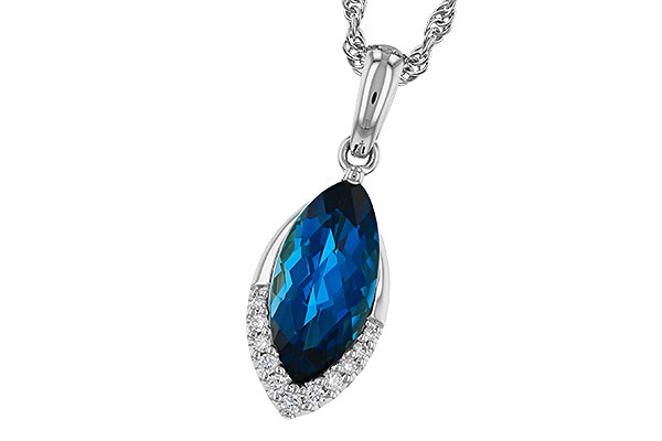 D284-34725: NECK 2.14 LONDON BLUE TOPAZ 2.20 TGW (12x6MM MQ)