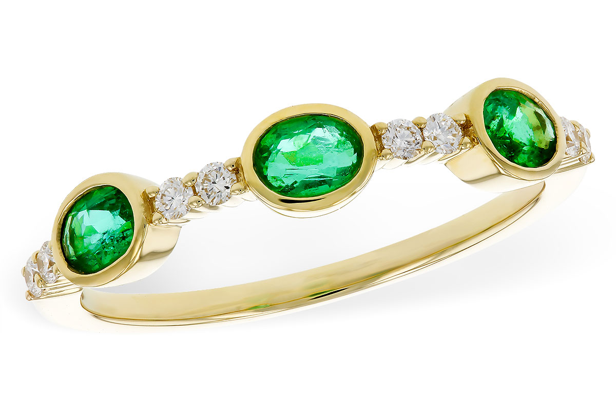 D284-35552: LDS WEDDING RG .46 TW EMERALD .58 TGW