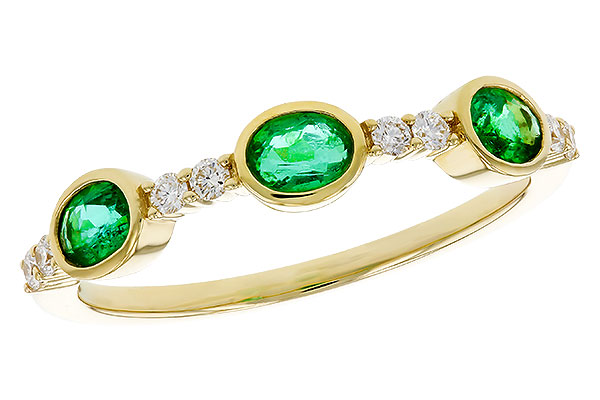 D284-35552: LDS WEDDING RG .46 TW EMERALD .58 TGW