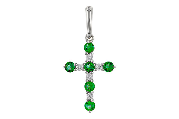 E284-29234: PENDANT .27 TW EMERALD .35 TGW
