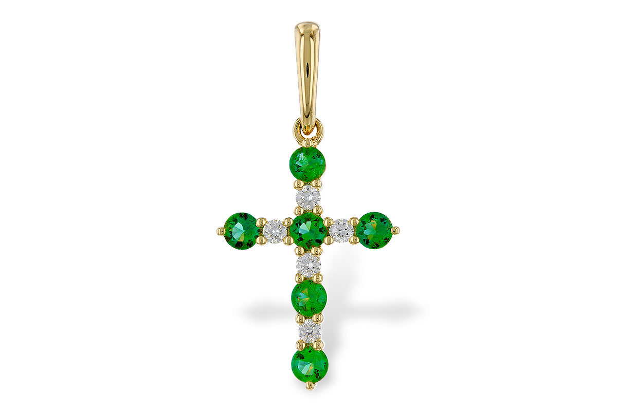 E284-29234: PENDANT .27 TW EMERALD .35 TGW