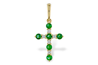 E284-29234: PENDANT .27 TW EMERALD .35 TGW
