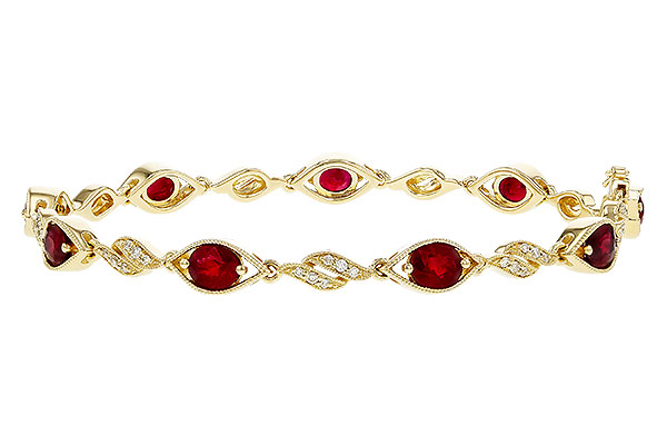 E284-29270: BRACELET 3.68 RUBY 3.92 TGW (7")