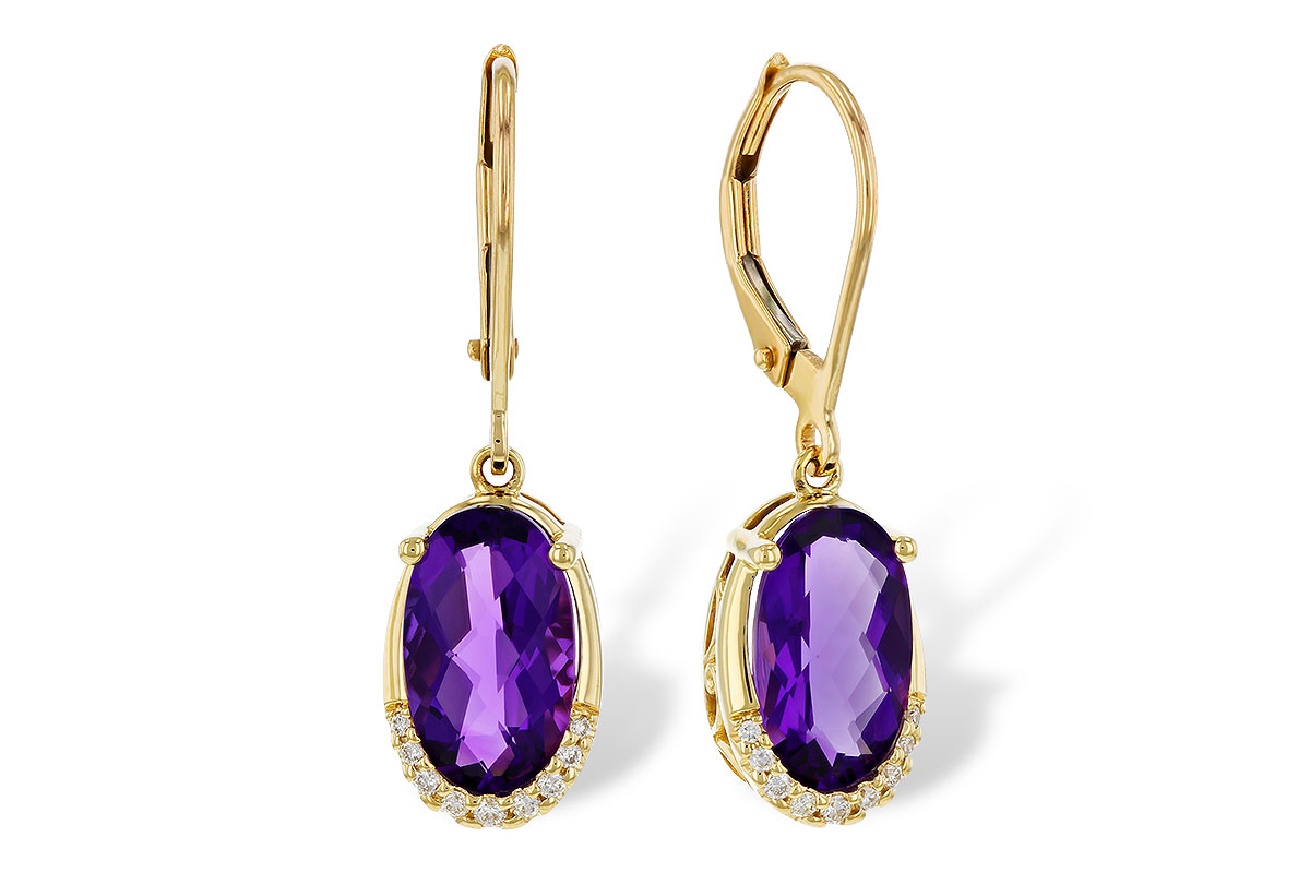 E284-34725: EARRINGS 2.70 TW AMETHYST 2.78 TGW (10x6MM OV)