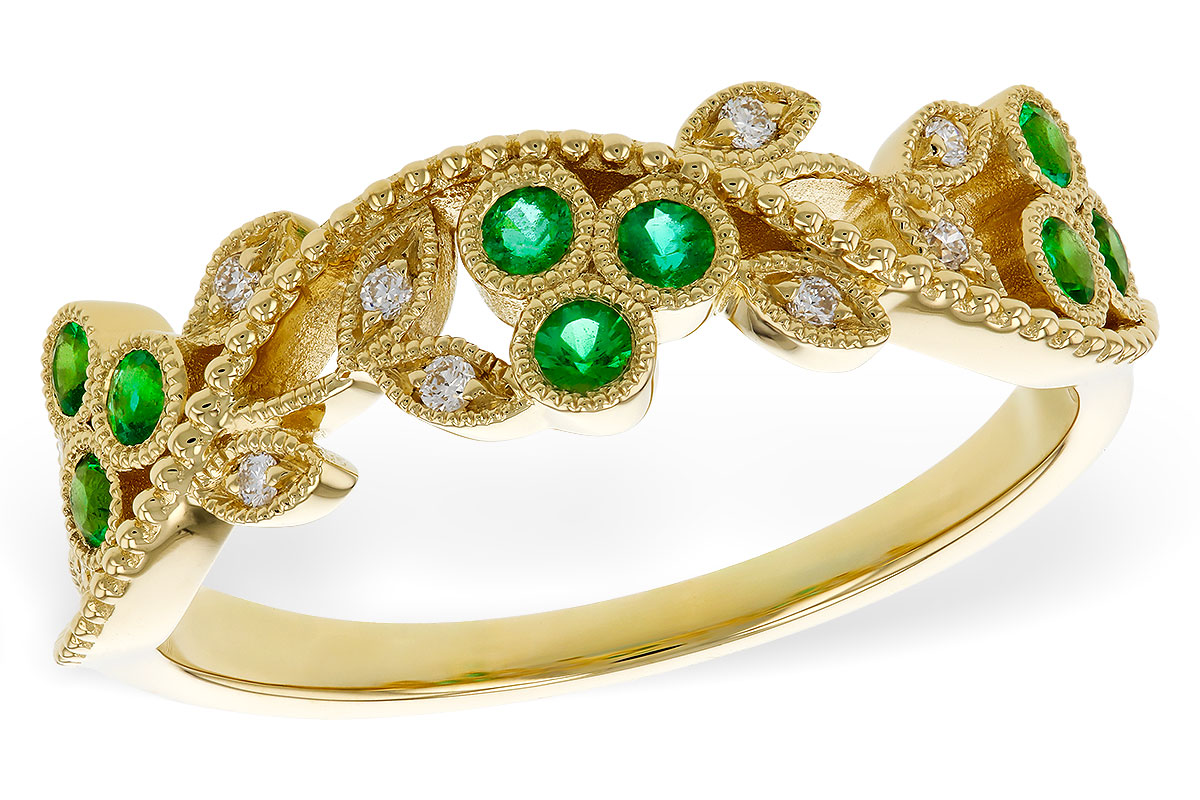 E284-35552: LDS WED RG .17 EMERALD TW .23 TGW