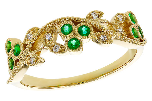 E284-35552: LDS WED RG .17 EMERALD TW .23 TGW