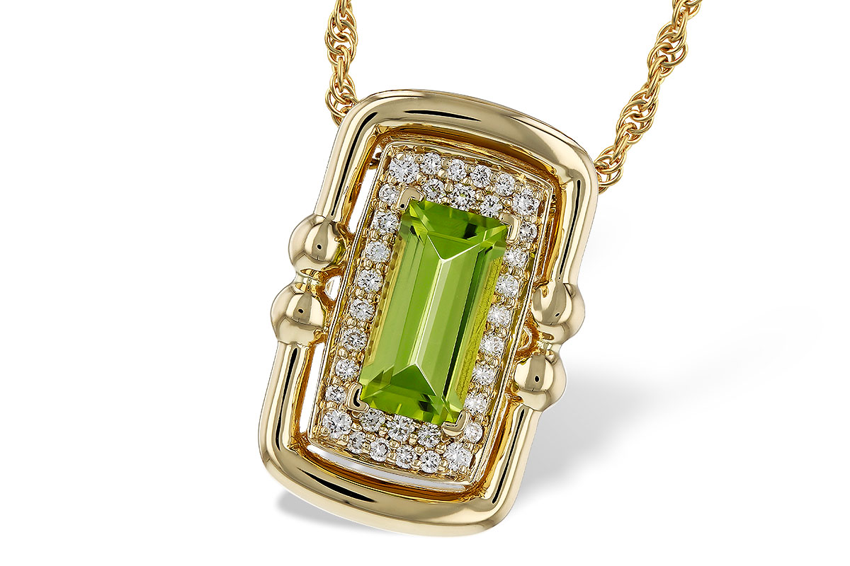 E284-35579: NECKLACE .72 PERIDOT .84 TGW (8x4MM PER)