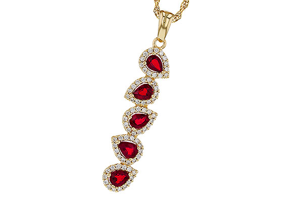 E284-35634: NECKLACE .90 TW RUBY 1.14 TGW